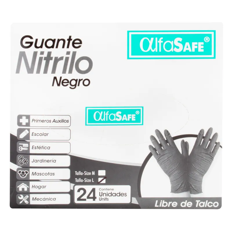 Guantes Nit Alfasafe Negro Talla L 24