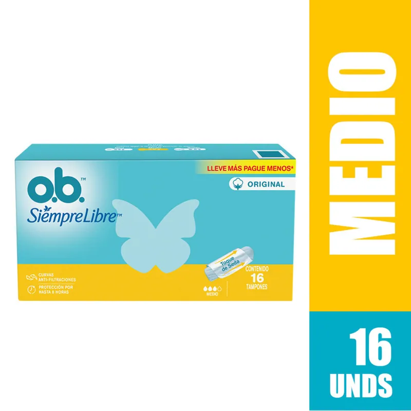 Tampon Ob Siempre Libre Ori Medio 16 unidades