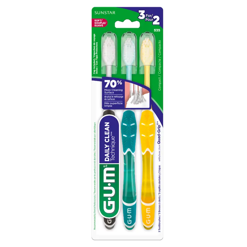 Cepillo Dental Gum Daily Clean 3 unidades