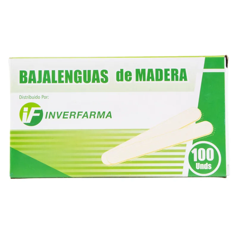 Bajalenguas Madera 100 unidades Inverfarma