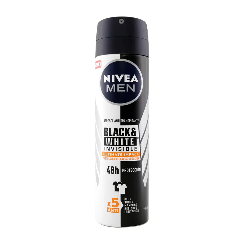 Desodorante Nivea Black-White Ult Imp spray 150 mL