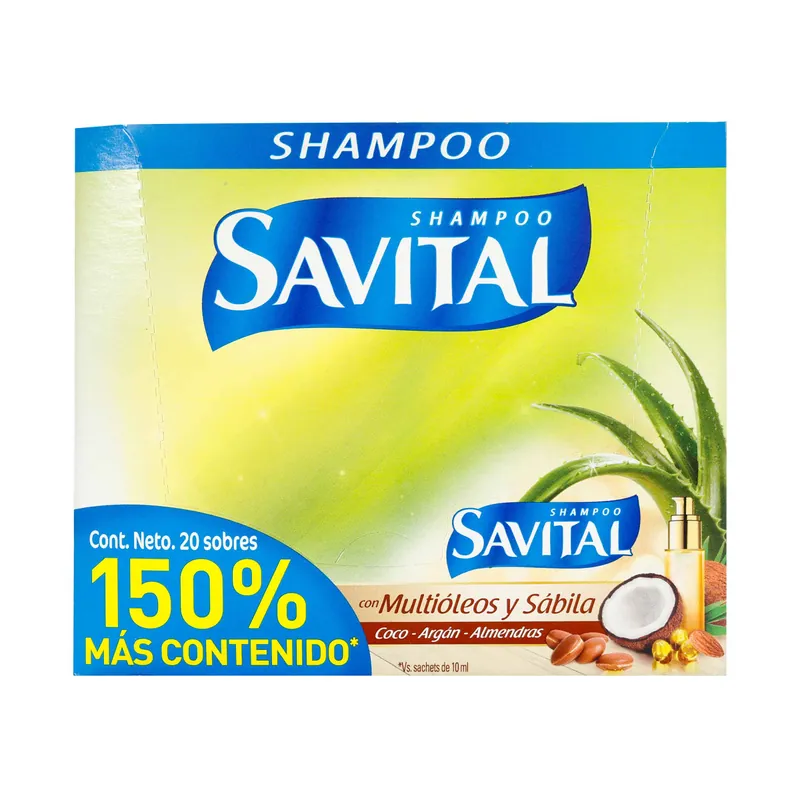 Champú Savital Multioleos 20 sobres 25 mL