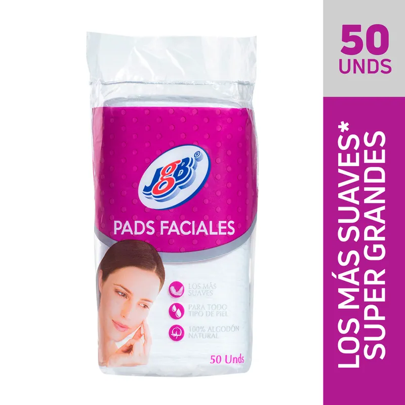 Discos Faciales Pads Jgb algodón 50 unidades