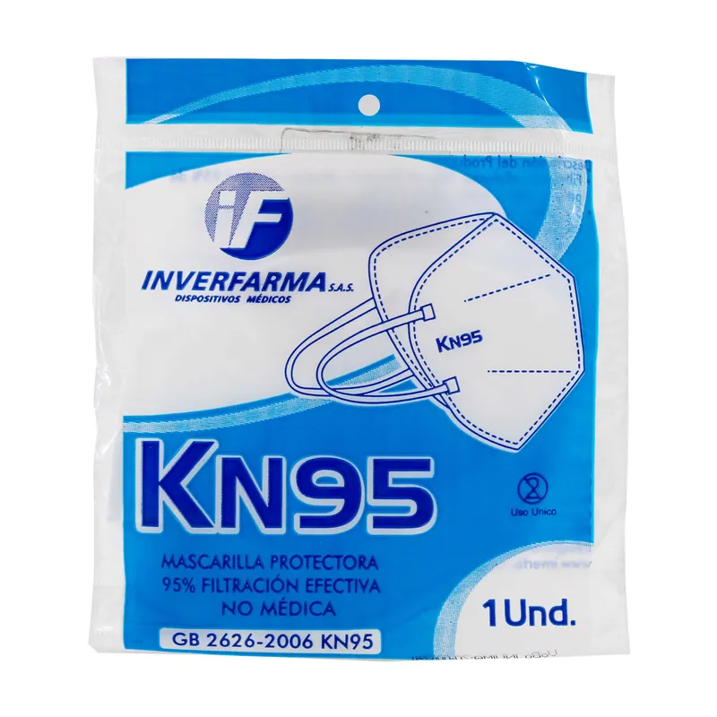 Tapabocas Kn95 sin Val unidades Uso No Medico