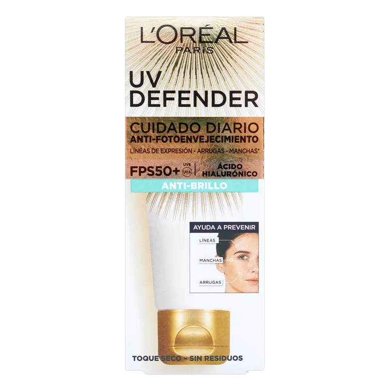 Prot Loreal Uv Def Ant Brillo Fps 50 40 g