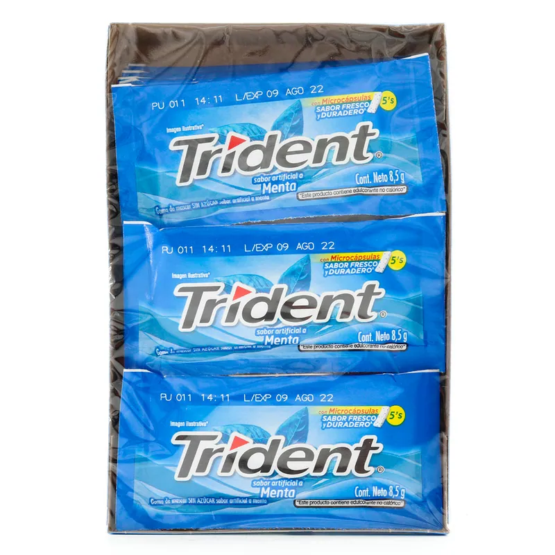 Trident 5s Menta Pos Display 18 Ud 8.5 g