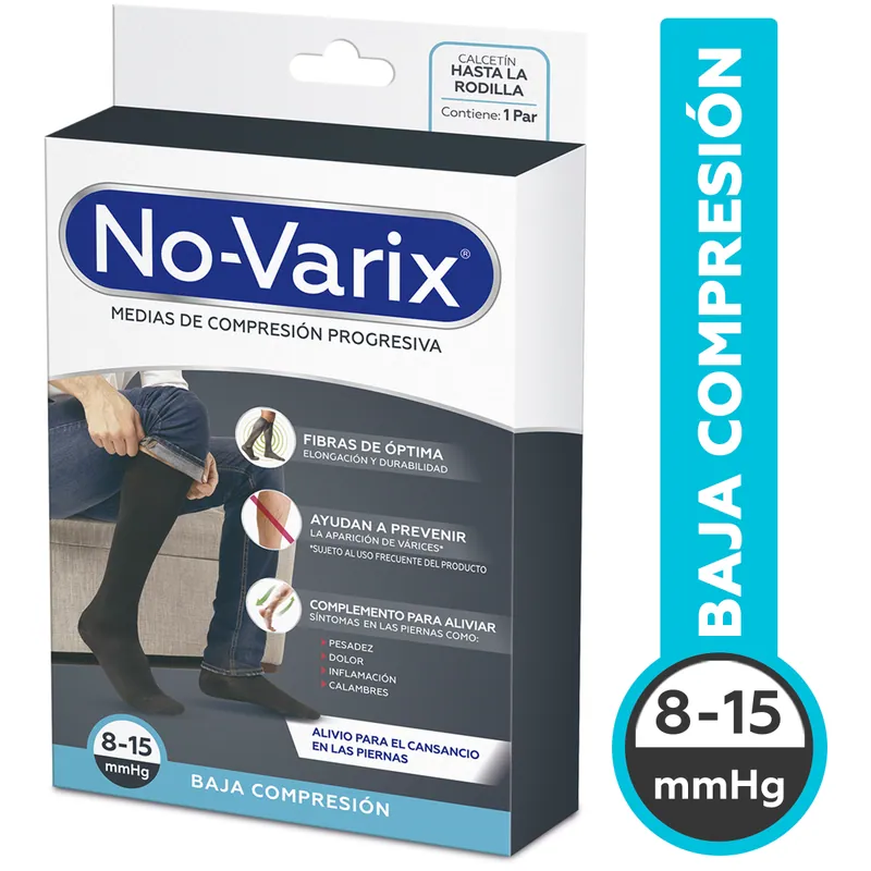Calc Novarix Hombre 8-15mmhg Negro T L