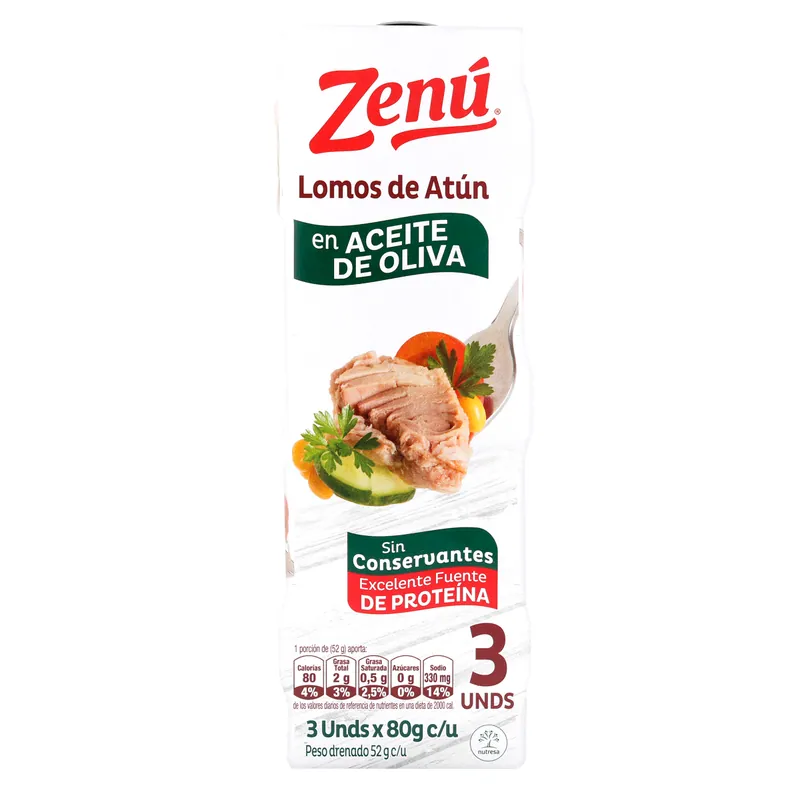 Atun Zenu Aceite de Oliva Lomi 80 g 3und