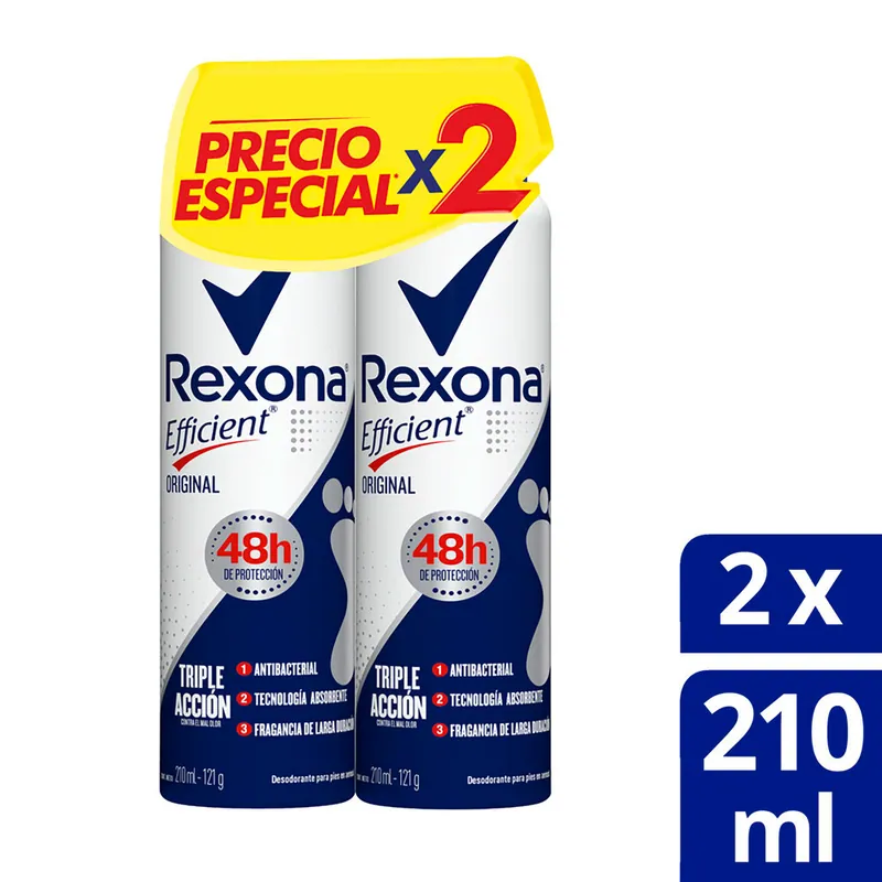Talco Rexona Eff Orig Spray 210 mL P E