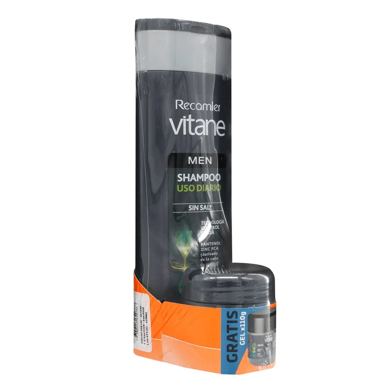 Champú Vitane Men Uso Dia 400 mL + Gel 110 mL