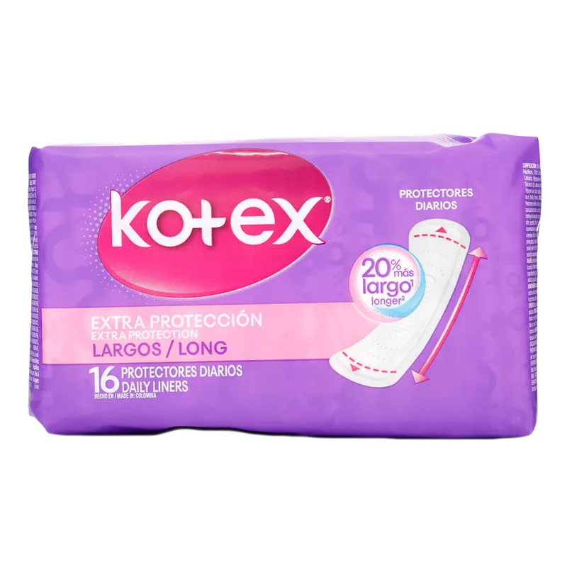 Protectores Diarios Kotex Largos 16 unidades