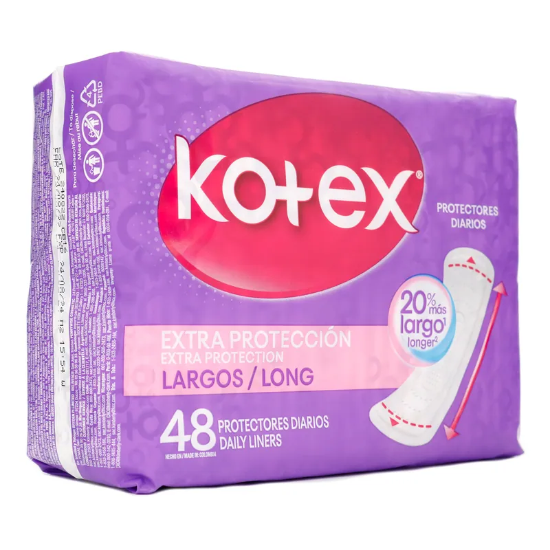 Protectores Diarios Kotex Largos 48 unidades