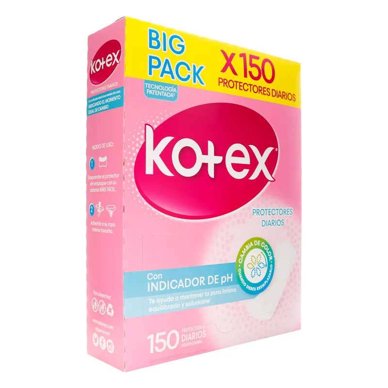 Prot Diarios Kotex Indicador PH 150unds
