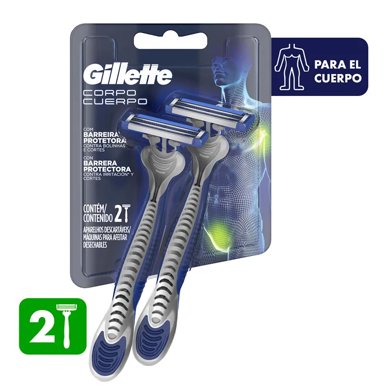 Máquina Gillette Cuerpo 2 Uds