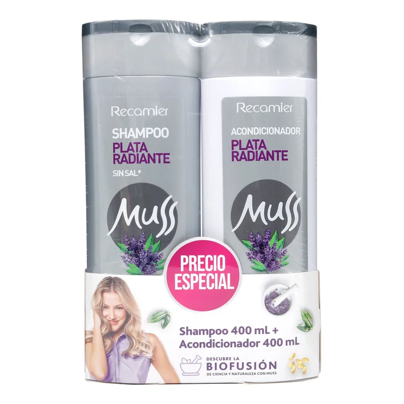 Champú Muss Plata Radiante 400 Ml+acon 400 mL