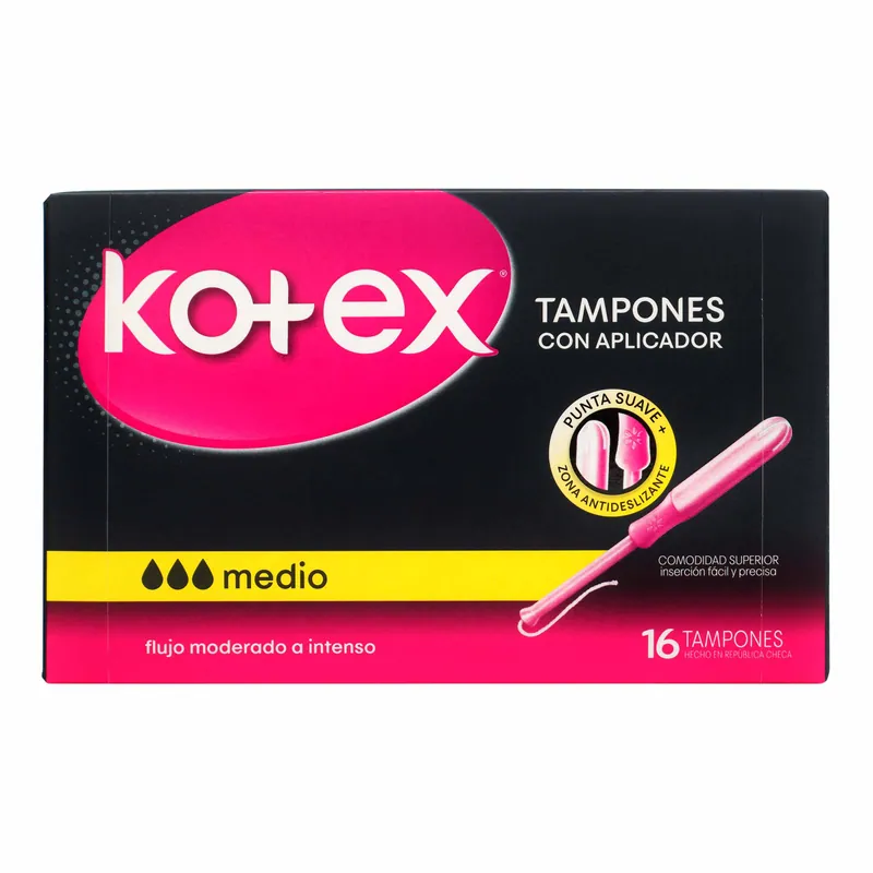 Tampon Kotex Medio con Aplicador 16 unidades