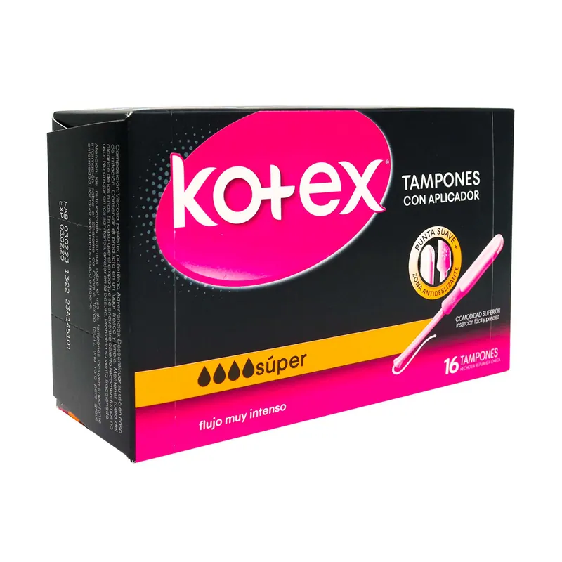 Tampon Kotex Super con Aplicador 16 unidades
