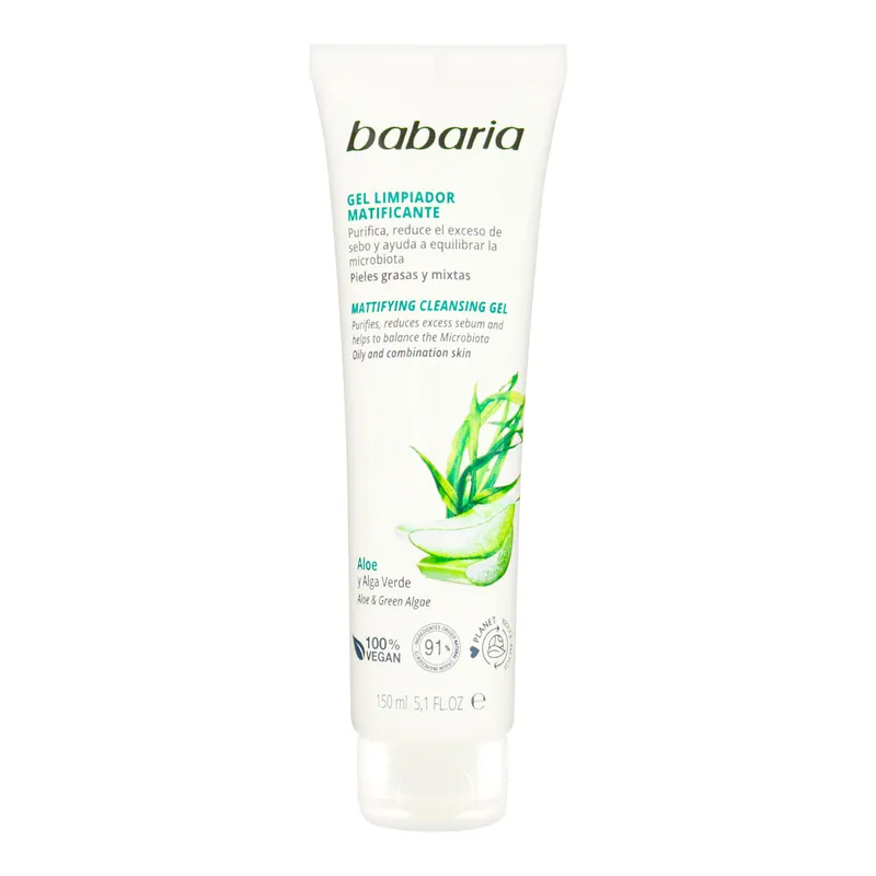 Gel Babaria Limpiador Matifi Aloe 150 mL
