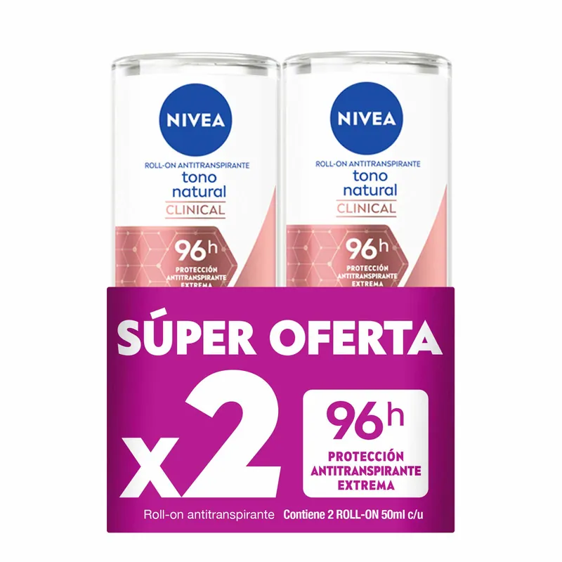 Desodorante Nivea Rollon Cli Tono Natural 50 mL