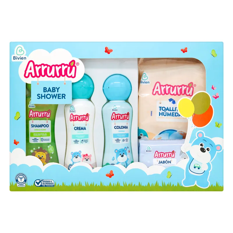 Estuche Arrurru Baby Shower Azul 5 unidades