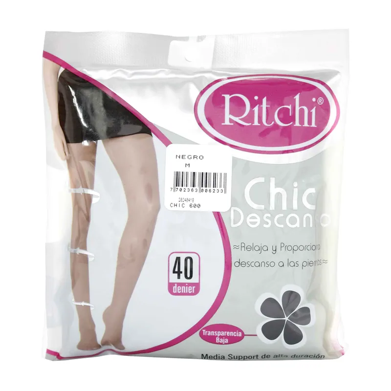 Medias Pant Ritchi Chic Descanso Negro M