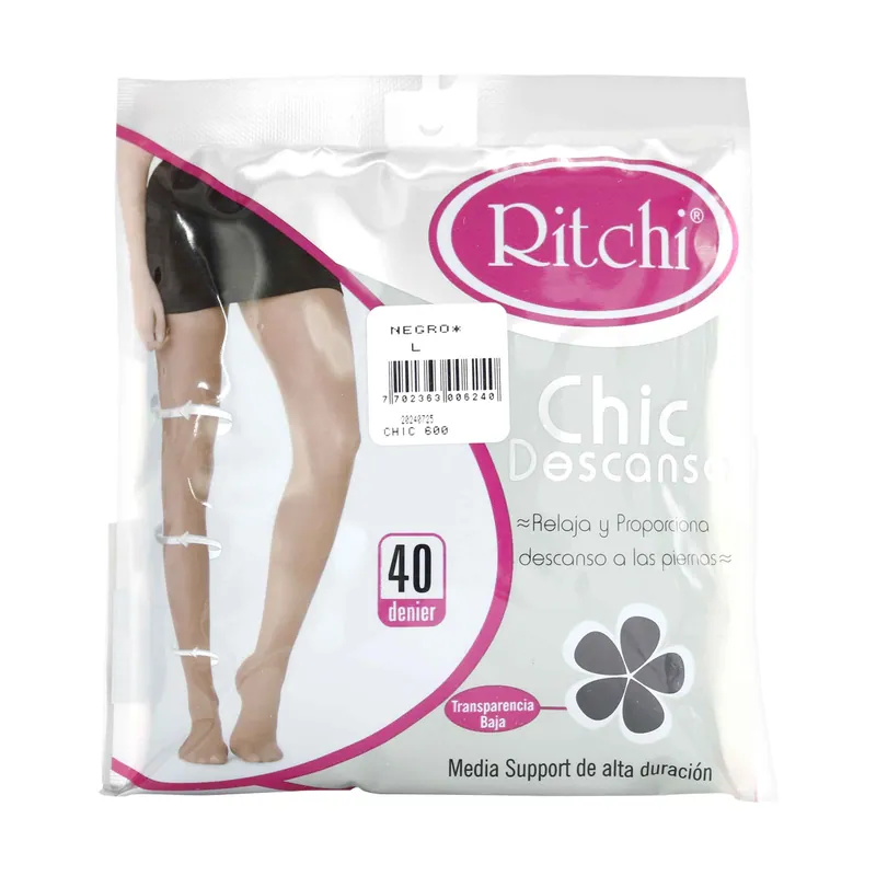 Medias Pant Ritchi Chic Descanso Negro L