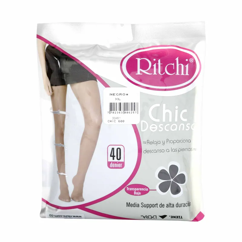 Media Pant Ritchi Chic Descanso Negro Xl