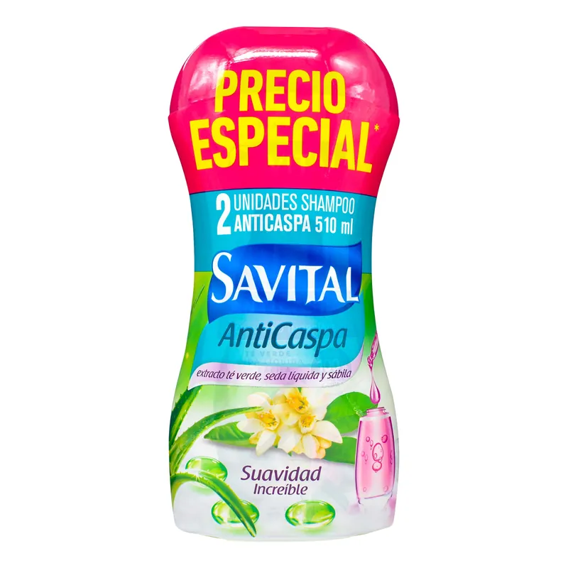 Champú Savital Anticaspa Te y Seda 510 mL