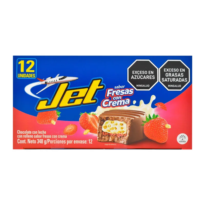 Chocolat Jet Fresas con crema 29 g 12unds