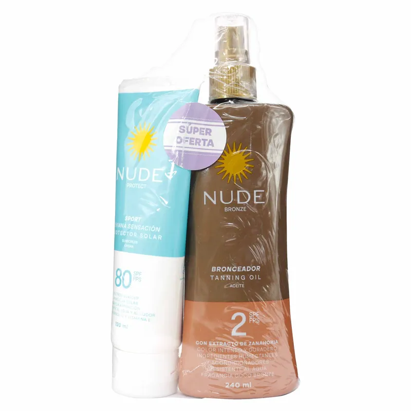 Prot Nude Sport Spf80 120 Ml+bronc 240 mL