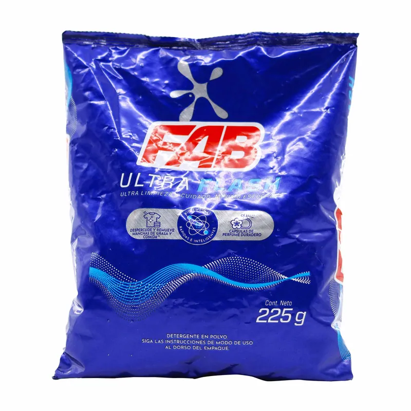 Detergente Polvo Fab Ultra Flash 225 g