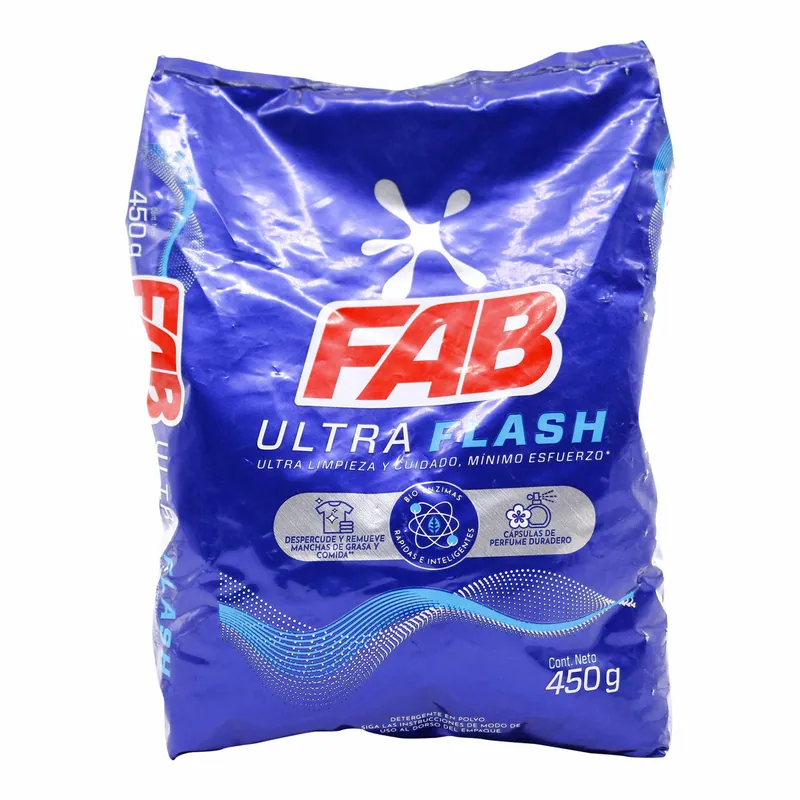 Detergente Polvo Fab Ultra Flash 450 g