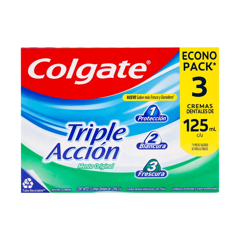 Cre Colgate Triple Acc 125 g Eco Pack