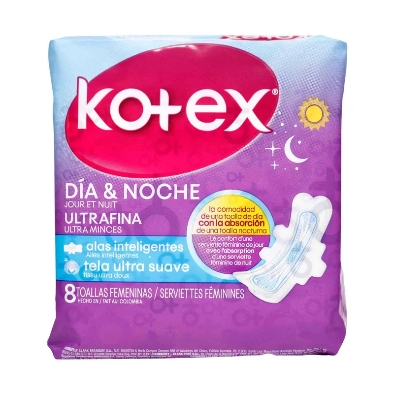 Toa Kotex Dia Noche Ultrafina 8 unidades