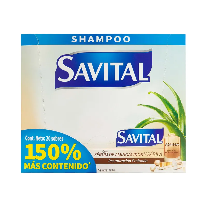 Champú Savital Restaur Aminoac 25 mL 20sbs
