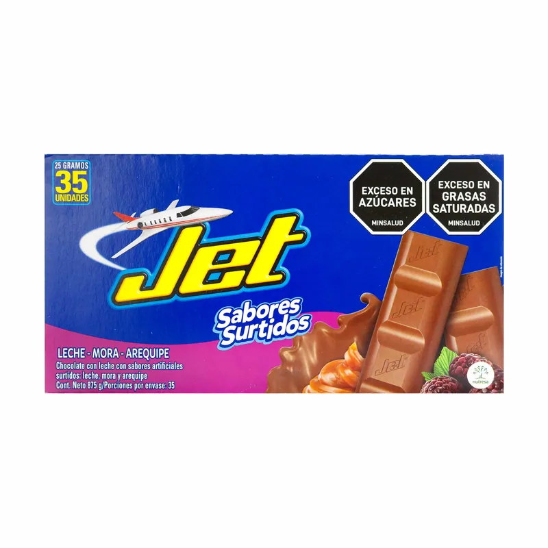 Chocolatina Jet Sabores Sur 25 g 35 unidades