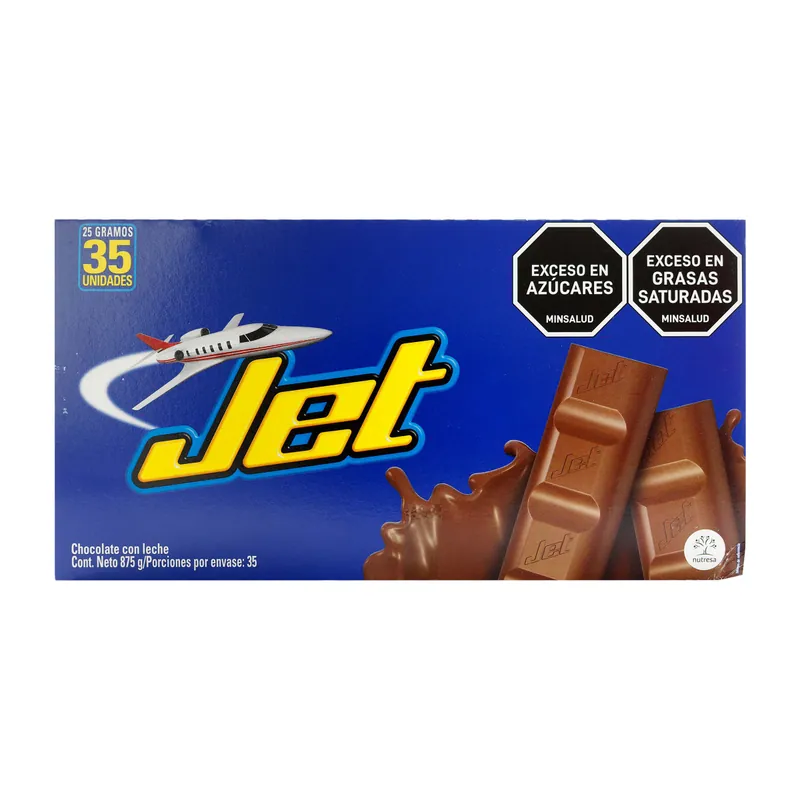 Chocolatina Jet Leche 25 g 35 unidades