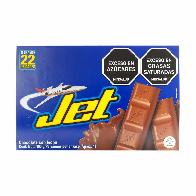 Chocolatina Jet Leche 45 g 22 unidades