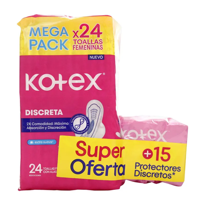 Toa Kotex Disc Mega Pack 24und+15 Prot