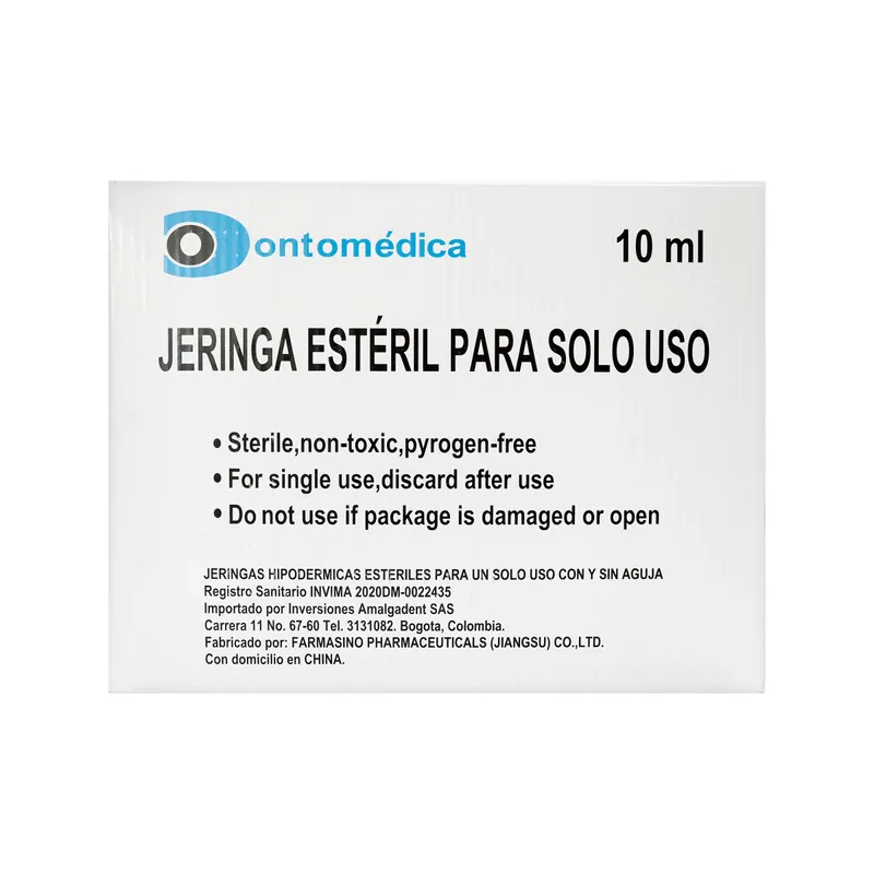 Jeringa 10 mL 21gx1 1/2 100 unidades Amalgad