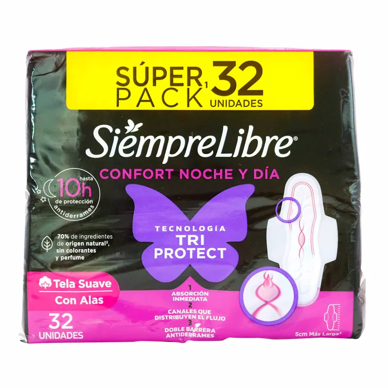 Toalla Siempre Libre Noche y Dia 32 Uds