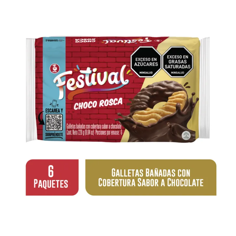 Galletas Festival Choco Rosca 6 unidades