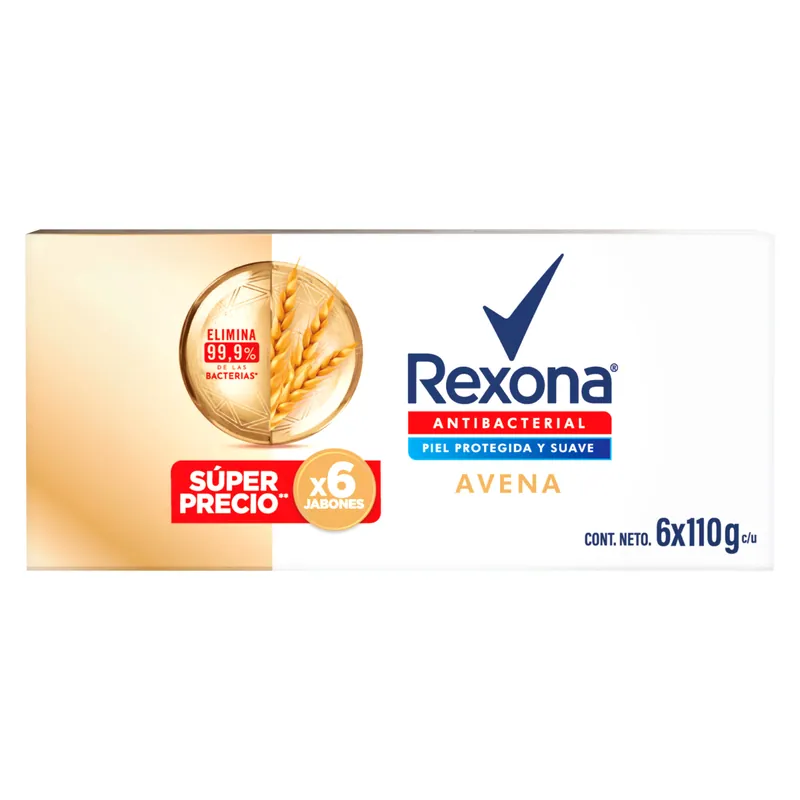 Jabón Rexona Antibacterial Avena 110grs
