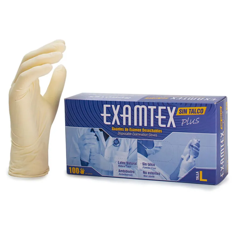 Guante Latex Examtex Talla L 100 unidades