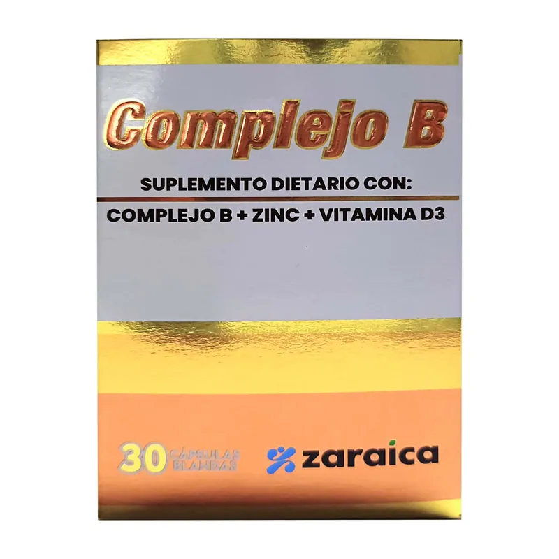 Complejo B +zinc+vitam D3 30 cápsulas