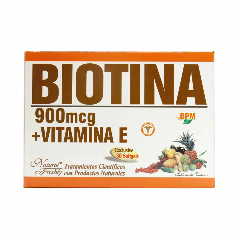 Biotina 900 mg + Vit E 30 cápsulas NF