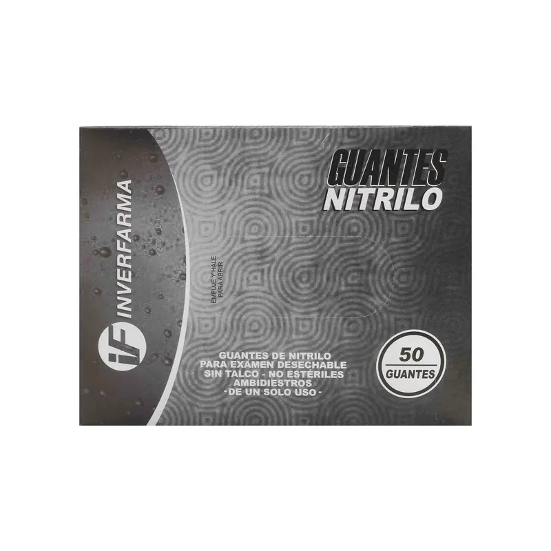 Guante Nitrilo Inver Negro T M 50 unidades