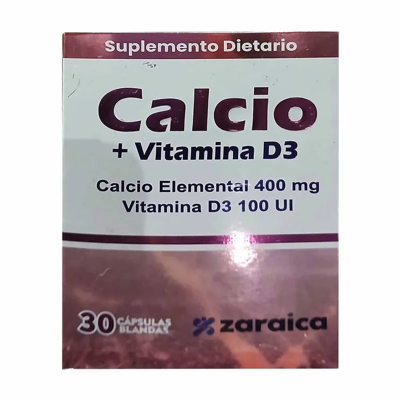 Calcio 400 Mg+vit D3 100 Ul 30 cápsulas