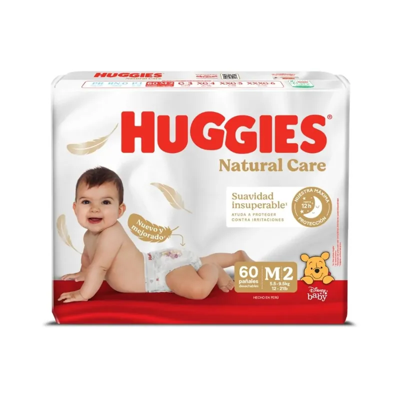 Pan Huggies Nat Care Et 2 Med 60 unidades