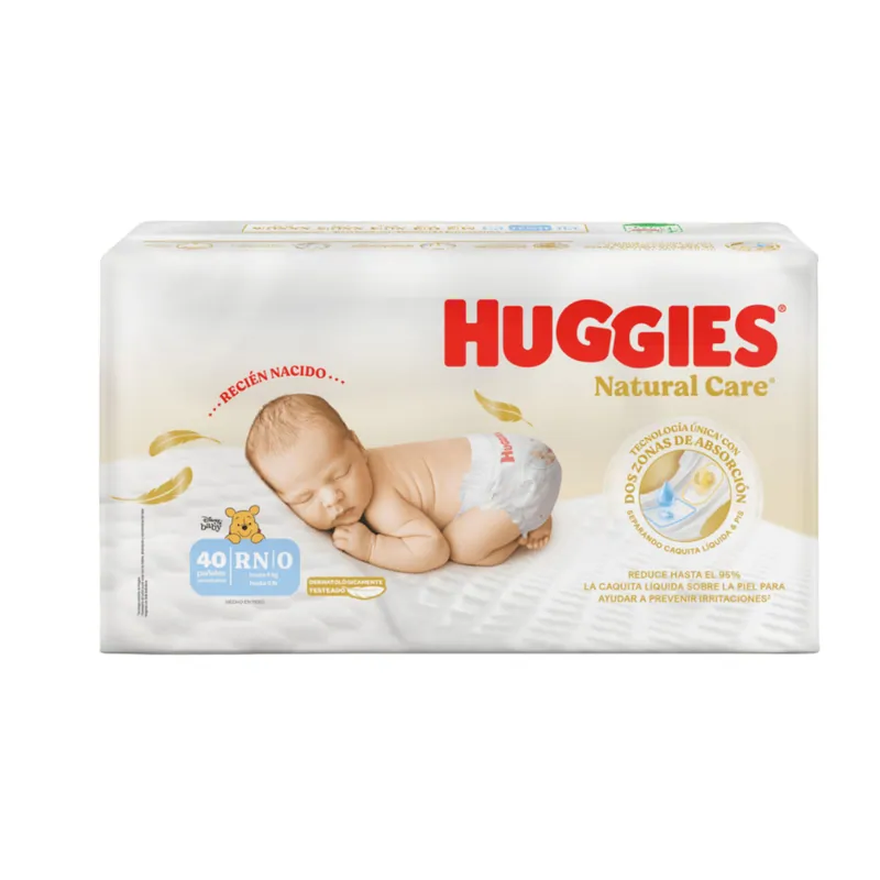 Pan Huggies Nat Care Et 0 recubiertas Nac 40 unidades